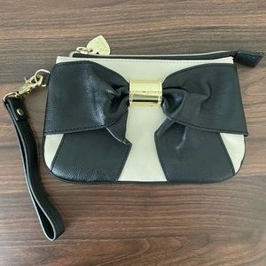 Betsey Johnson Bow Leather Wristlet